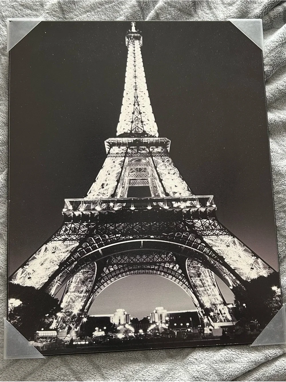 Black & White Eiffel Tower Wall Art Canvas Print